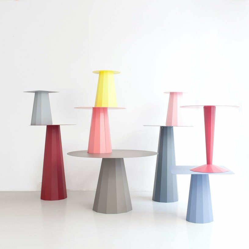 Table de chevet en acier sable 39 cm Ankara - Matière Grise - The Cool Republic