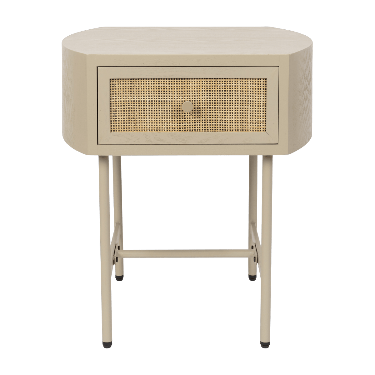 Table de chevet en bois et métal beige Sora - The Cool Republic - The Cool Republic