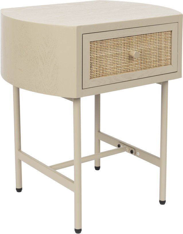 Table de chevet en bois et métal beige Sora - The Cool Republic - The Cool Republic