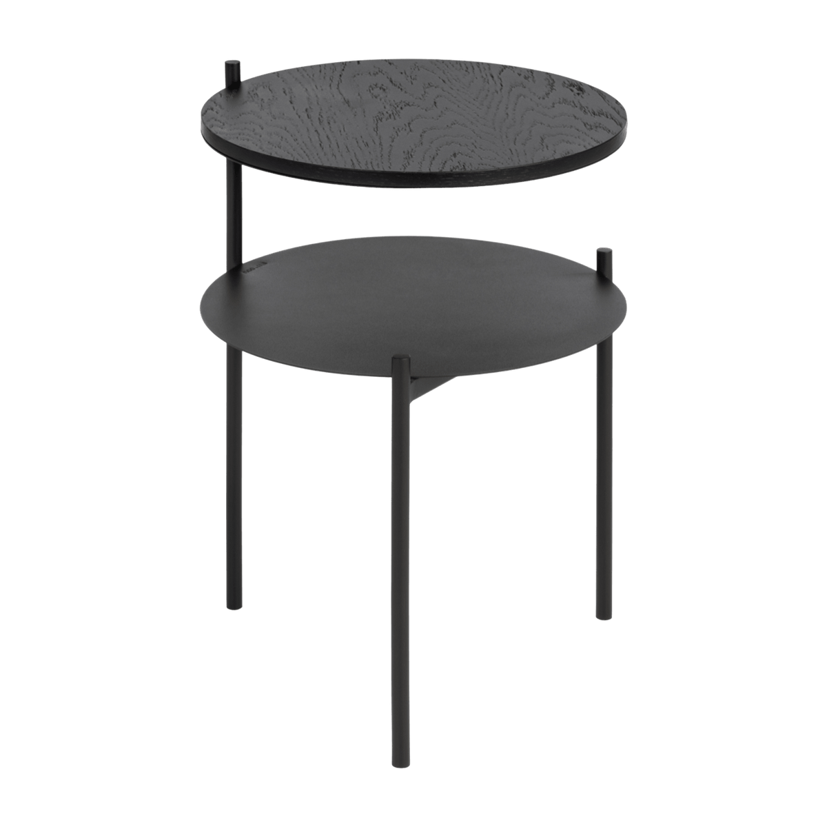 Table de chevet en chêne plaqué et acier noire Tu - noo.ma - The Cool Republic