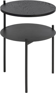 Table de chevet en chêne plaqué et acier noire Tu - noo.ma - The Cool Republic