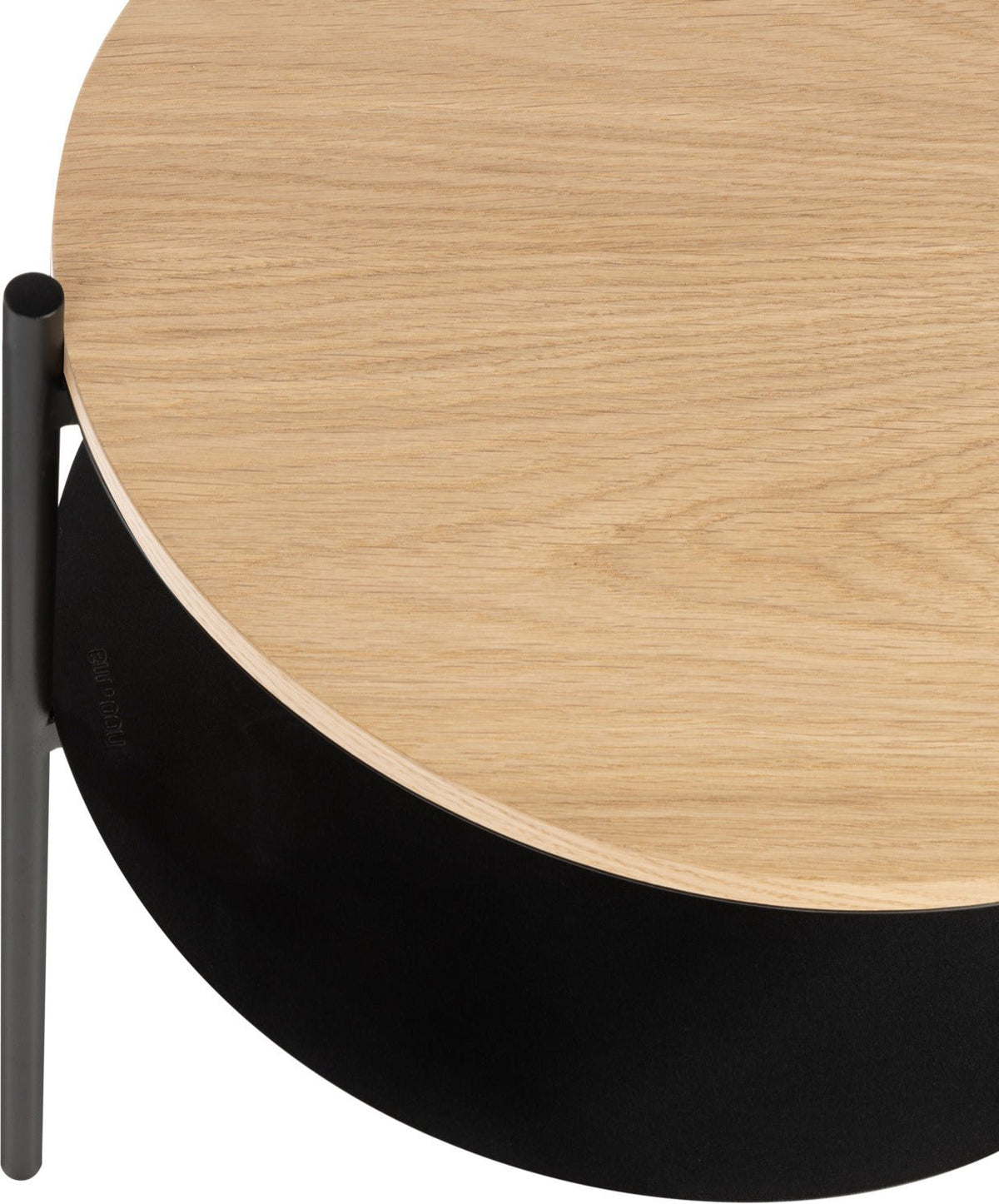 Table de chevet en chêne plaqué naturel et acier noire- noo.ma - The Cool Republic