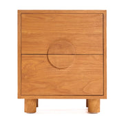 Table de chevet en teck naturel marron 50x40x58cm Eclipse - Bazar Bizar