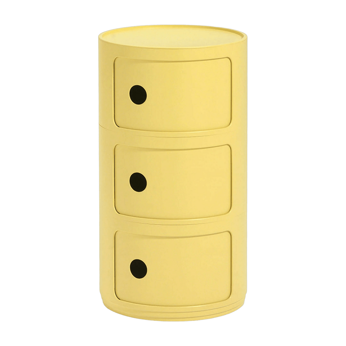 Table de chevet jaune 3 tiroirs Componibili Bio - Kartell - The Cool Republic