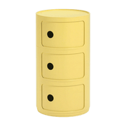 Table de chevet jaune 3 tiroirs Componibili Bio - Kartell - The Cool Republic