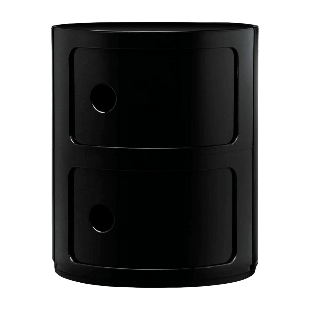 Table de chevet noire 2 tiroirs Componibili - Kartell - The Cool Republic