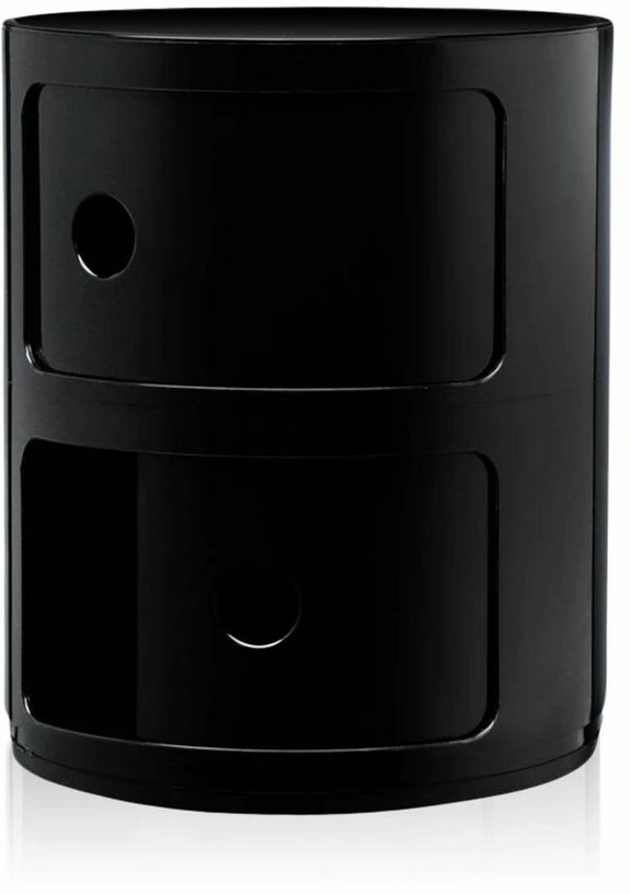 Table de chevet noire 2 tiroirs Componibili - Kartell - The Cool Republic