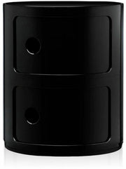 Table de chevet noire 2 tiroirs Componibili - Kartell - The Cool Republic