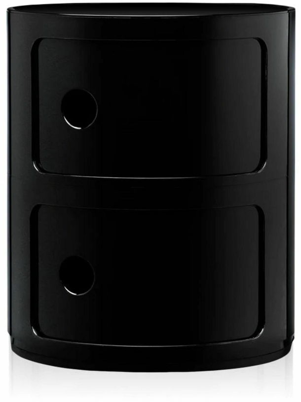 Table de chevet noire 2 tiroirs Componibili - Kartell - The Cool Republic
