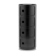 Table de chevet noire 4 tiroirs Componibili - Kartell - The Cool Republic