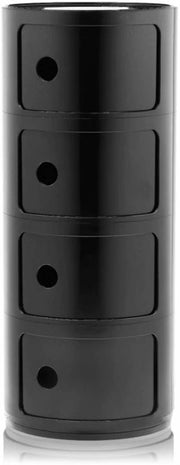 Table de chevet noire 4 tiroirs Componibili - Kartell - The Cool Republic
