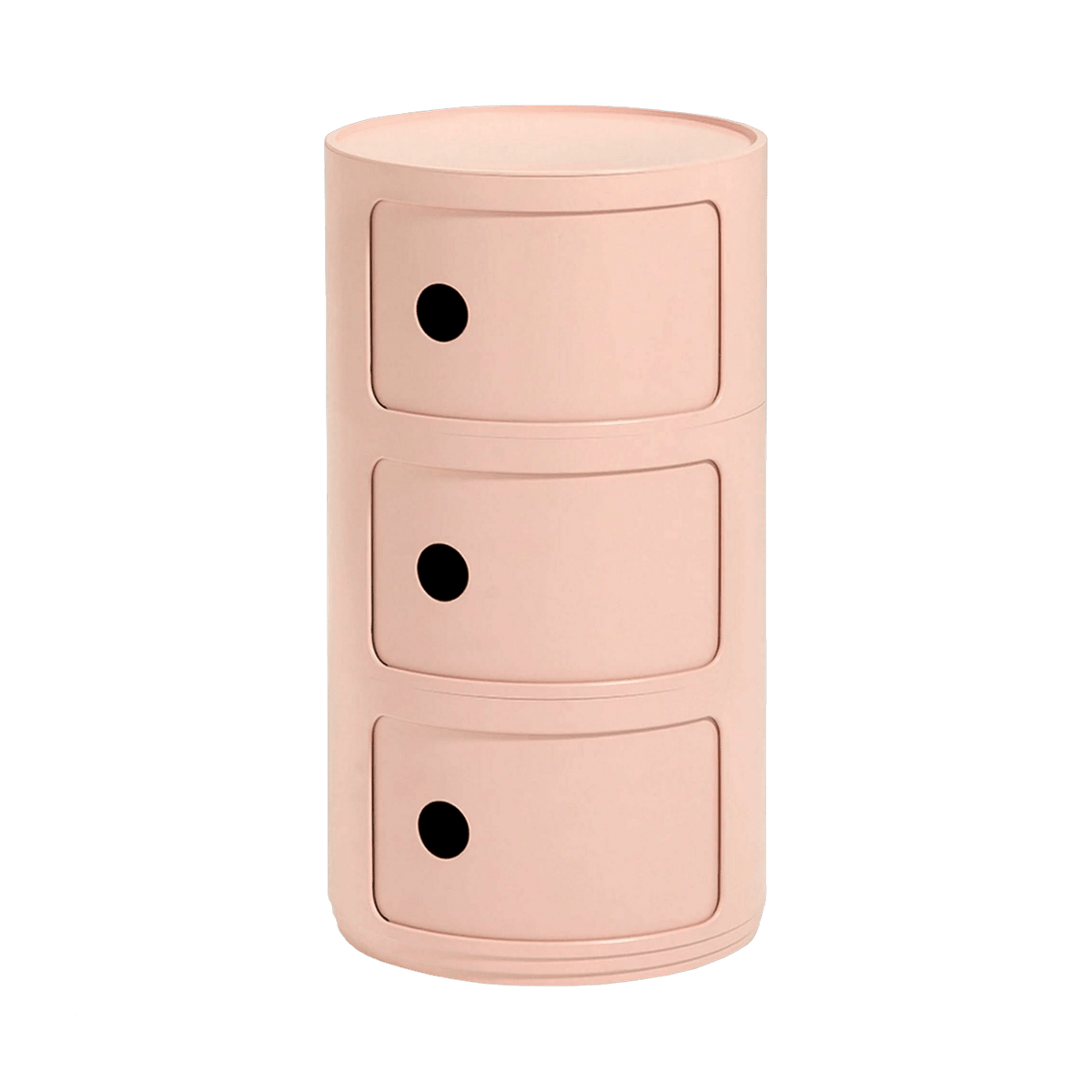 Table de chevet rose 3 tiroirs Componibili Bio - Kartell - The Cool Republic