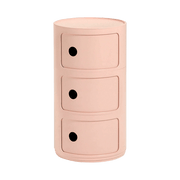 Table de chevet rose 3 tiroirs Componibili Bio - Kartell - The Cool Republic