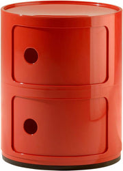 Table de chevet rouge 2 tiroirs Componibili - Kartell - The Cool Republic