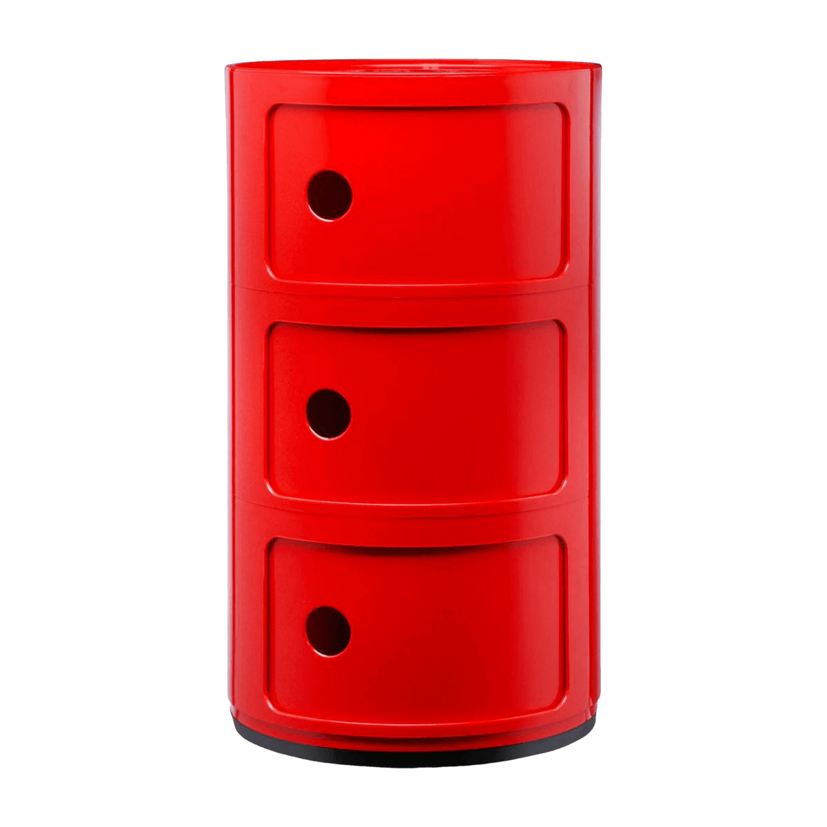 Table de chevet rouge 3 tiroirs Componibili - Kartell - The Cool Republic
