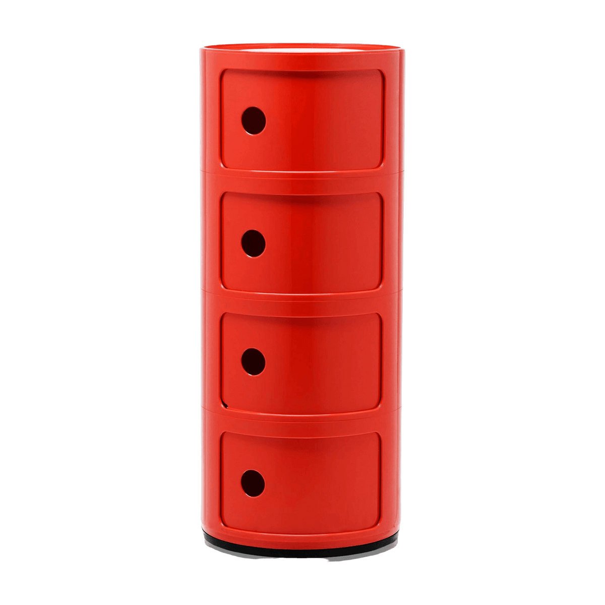 Table de chevet rouge 4 tiroirs Componibili - Kartell - The Cool Republic
