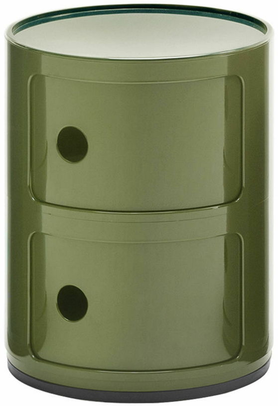 Table de chevet vert 2 tiroirs Componibili - Kartell - The Cool Republic