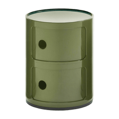 Table de chevet vert 2 tiroirs Componibili - Kartell - The Cool Republic