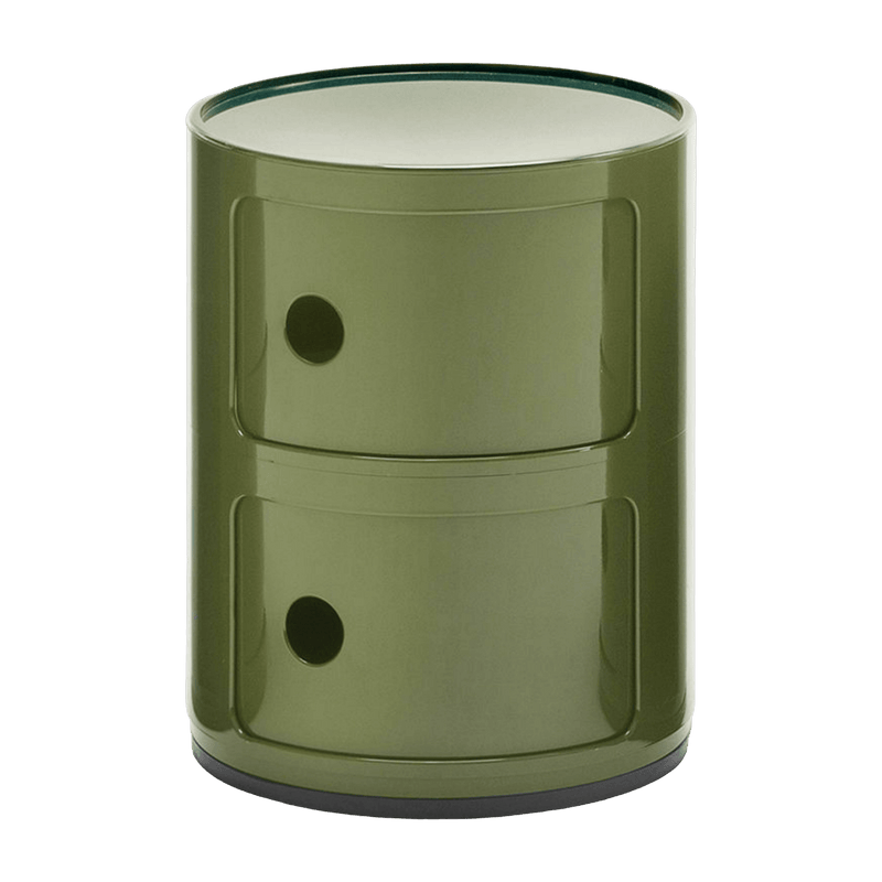 Table de chevet vert 2 tiroirs Componibili - Kartell - The Cool Republic