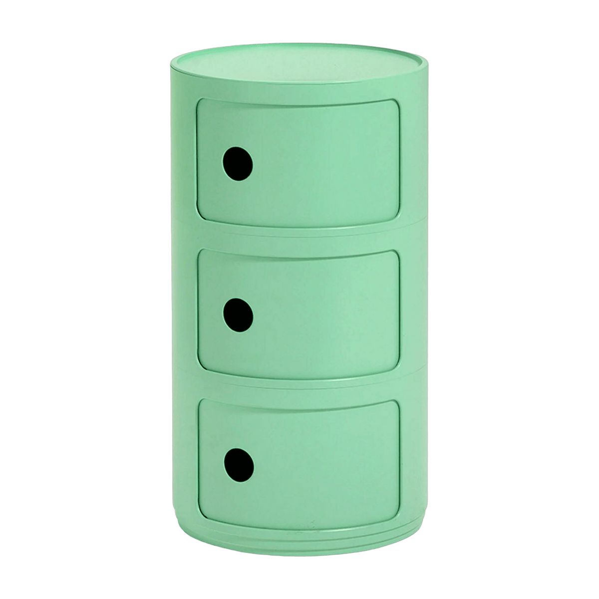 Table de chevet vert 3 tiroirs Componibili Bio - Kartell - The Cool Republic