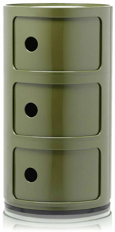 Table de chevet vert 3 tiroirs Componibili - Kartell - The Cool Republic