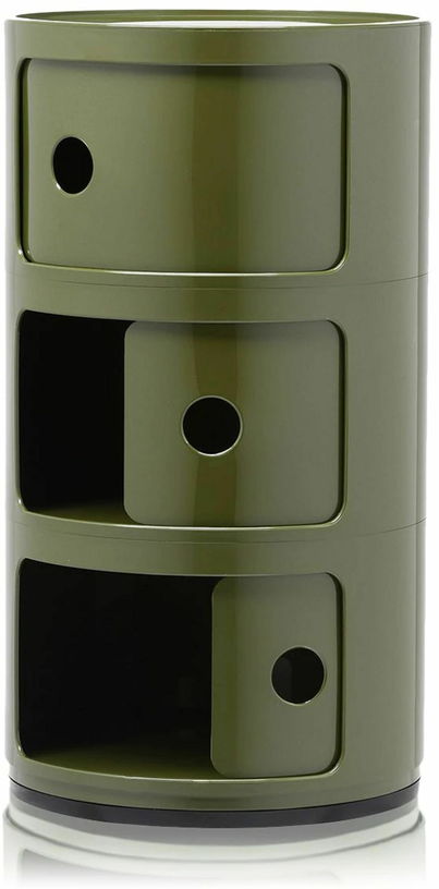 Table de chevet vert 3 tiroirs Componibili - Kartell - The Cool Republic