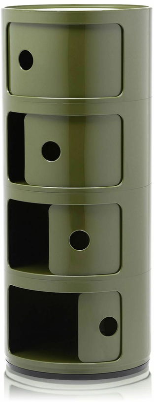 Table de chevet vert 4 tiroirs Componibili - Kartell - The Cool Republic
