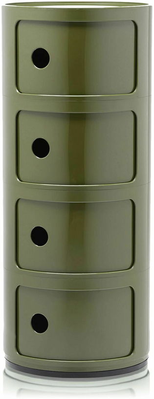 Table de chevet vert 4 tiroirs Componibili - Kartell - The Cool Republic