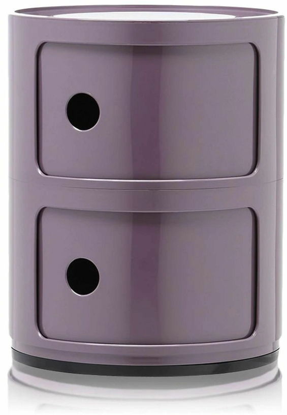 Table de chevet violet 2 tiroirs Componibili - Kartell - The Cool Republic