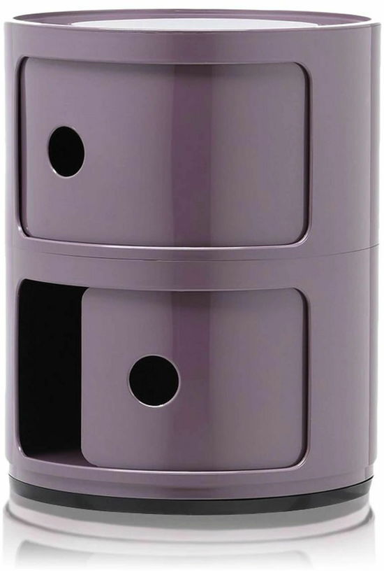 Table de chevet violet 2 tiroirs Componibili - Kartell - The Cool Republic