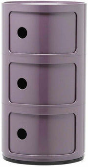 Table de chevet violet 3 tiroirs Componibili - Kartell - The Cool Republic