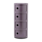 Table de chevet violet 4 tiroirs Componibili - Kartell - The Cool Republic