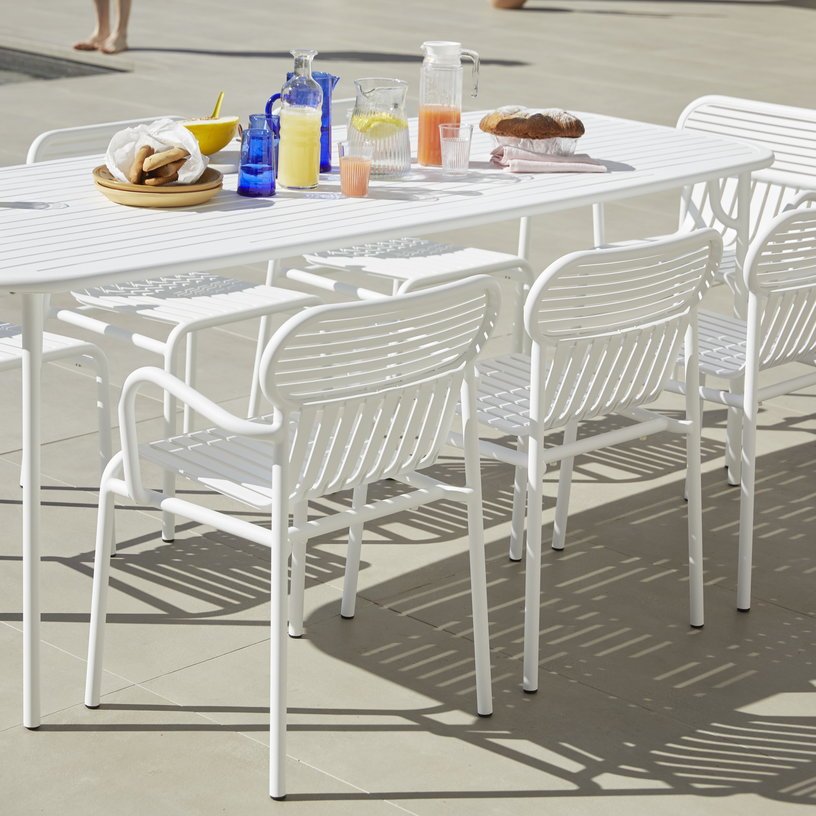 Table de jardin rectangulaire blanche 220 cm Week - End - Petite Friture - The Cool Republic