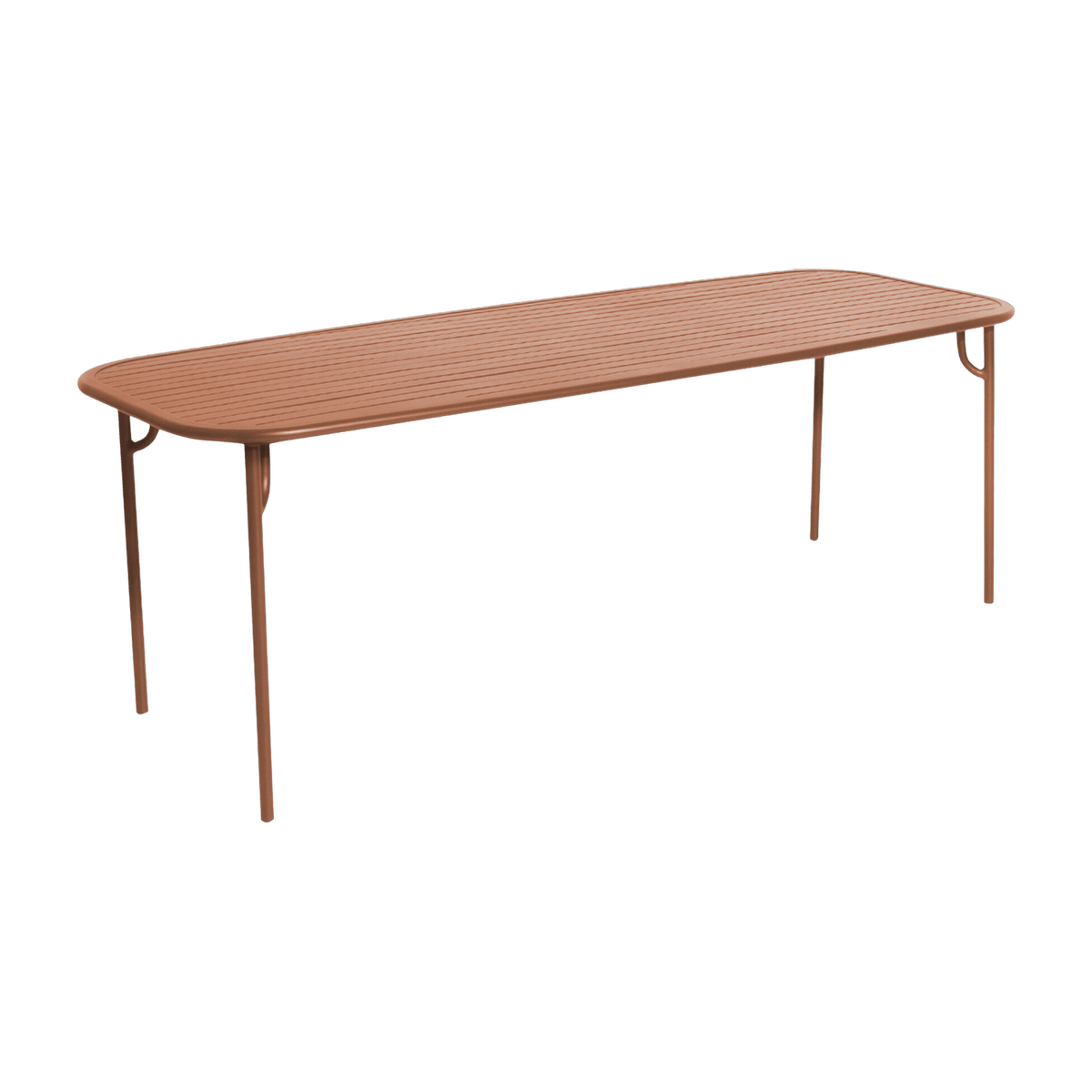 Rectangular garden table in terracotta aluminum 220 cm Week end - Petite friture - The Cool Republic