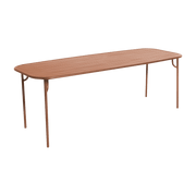 Rectangular garden table in terracotta aluminum 220 cm Week end - Petite friture - The Cool Republic