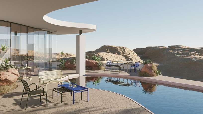 Table de jardin rectangulaire en aluminium terracotta 220 cm Week end - Petite friture - The Cool Republic