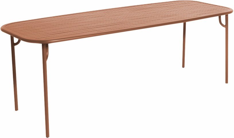 Table de jardin rectangulaire en aluminium terracotta 220 cm Week end - Petite friture - The Cool Republic
