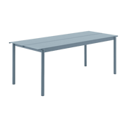 Table d'extérieur en acier bleu ciel 200 x 75 cm Linear - Muuto - The Cool Republic