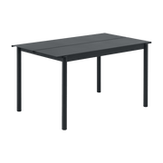 Table d'extérieur en acier noir 140 x 75 cm Linear - Muuto - The Cool Republic