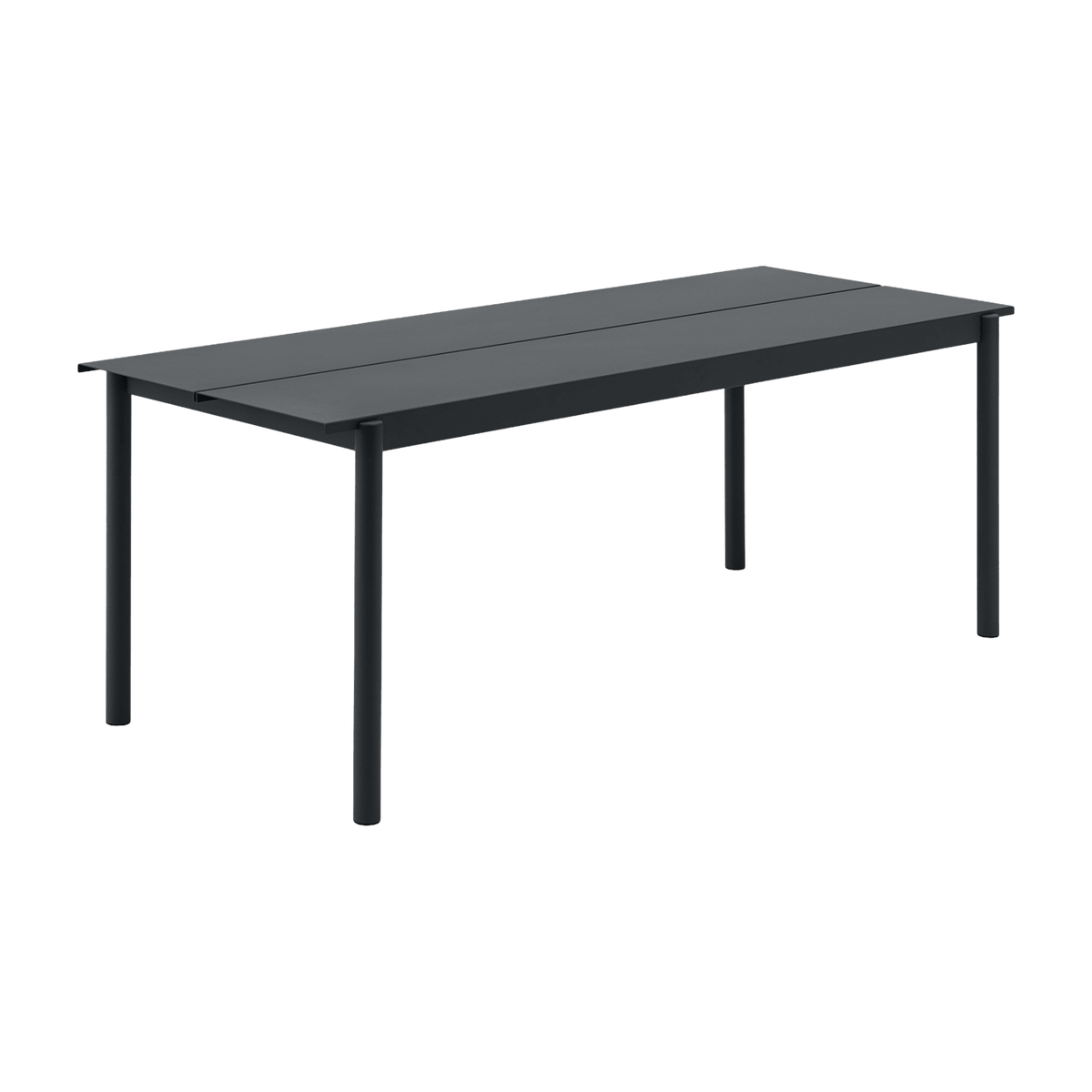 Table d'extérieur en acier noir 200 x 75 cm Linear - Muuto - The Cool Republic