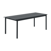Table d'extérieur en acier noir 200 x 75 cm Linear - Muuto - The Cool Republic
