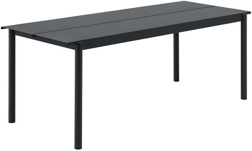 Table d'extérieur en acier noir 200 x 75 cm Linear - Muuto - The Cool Republic