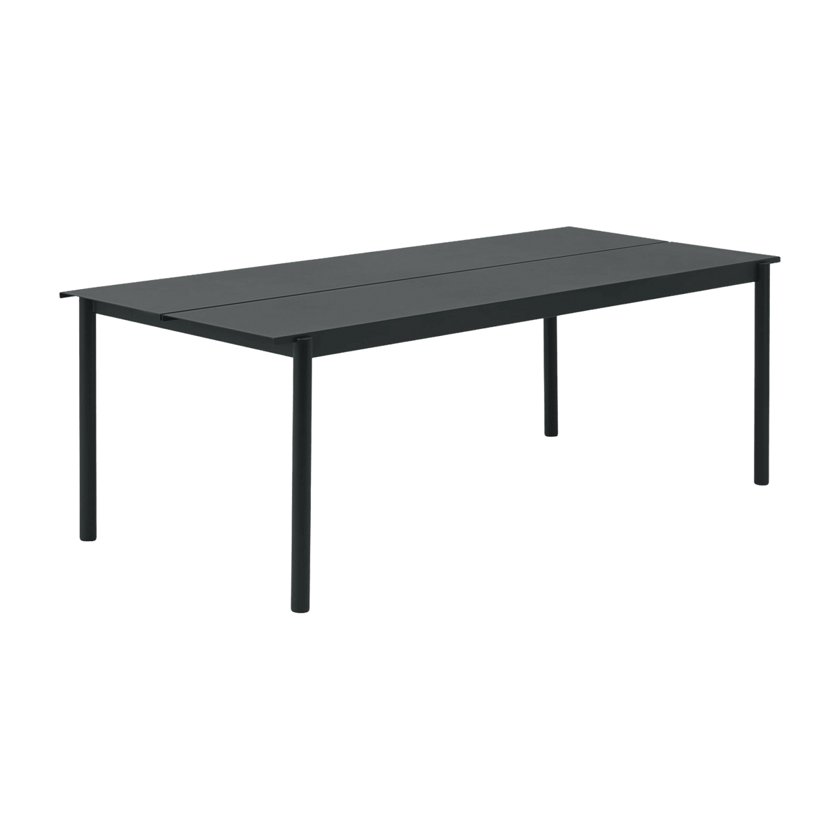 Table d'extérieur en acier noir 220 x 90 cm Linear - Muuto - The Cool Republic