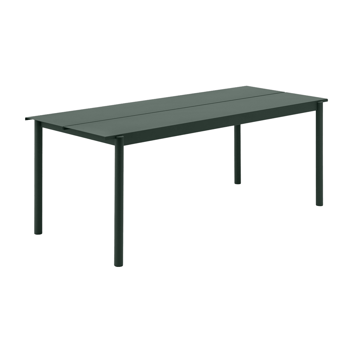 Table d'extérieur en acier vert foncé 200 x 75 cm Linear - Muuto - The Cool Republic