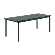 Table d'extérieur en acier vert foncé 200 x 75 cm Linear - Muuto - The Cool Republic