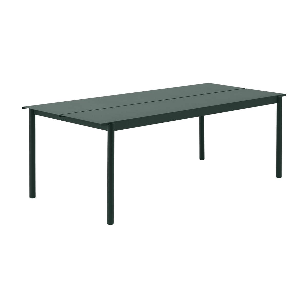Table d'extérieur en acier vert foncé 220 x 90 cm Linear - Muuto - The Cool Republic
