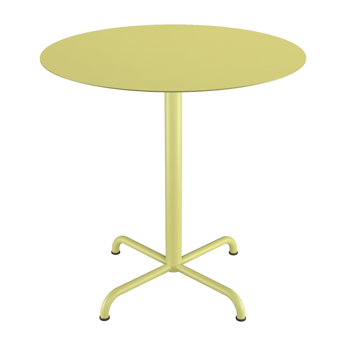 Table d'extérieur ronde en aluminium jaune citron avec pieds 74cm pico - Houe - The Cool Republic