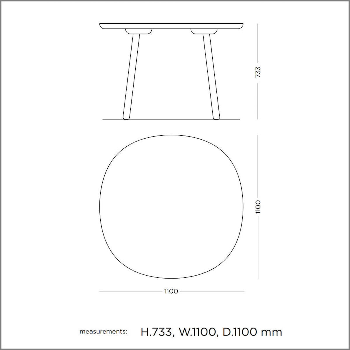 Table en bois naturel 110 cm Naïve - Emko - The Cool Republic