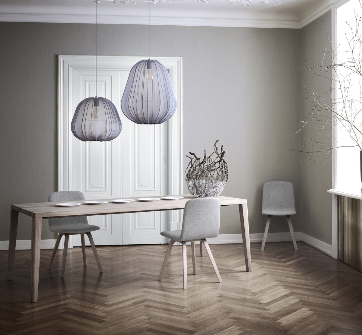 Table en chêne huilé pigmenté blanc 95 x 220 cm Graceful - Bolia - The Cool Republic