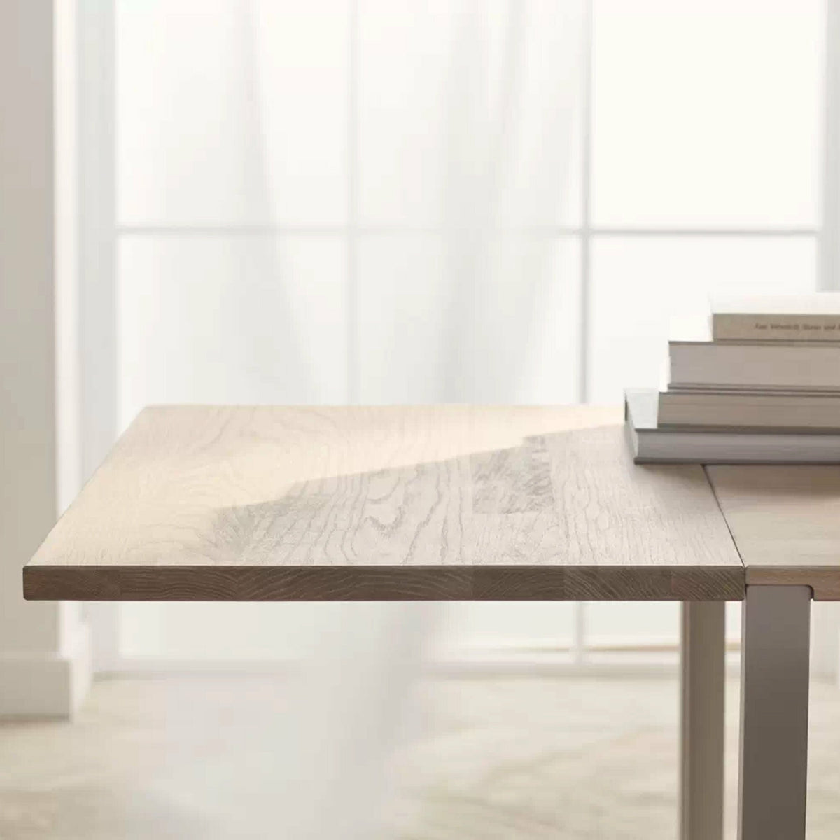 Table en chêne massif huilé et acier laqué gris 90 x 240 cm Link - Bolia - The Cool Republic